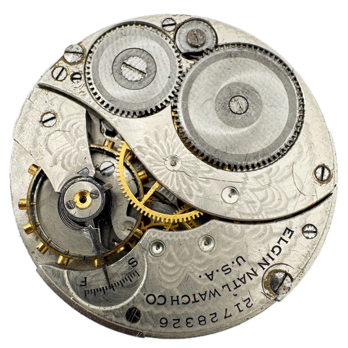 Antique 12s 1919 Elgin 7 Jewel Mechanical Pocket Watch Movement 303 USA