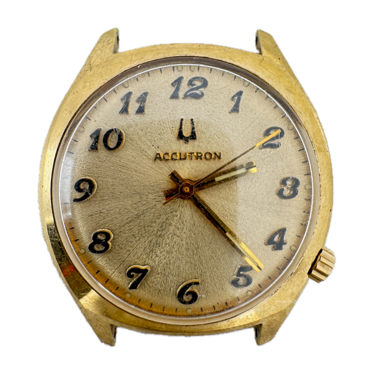 Vintage 34mm Accutron 3076 Sunburst Men's Tuning Fork Wristwatch 218 0 10k RGP