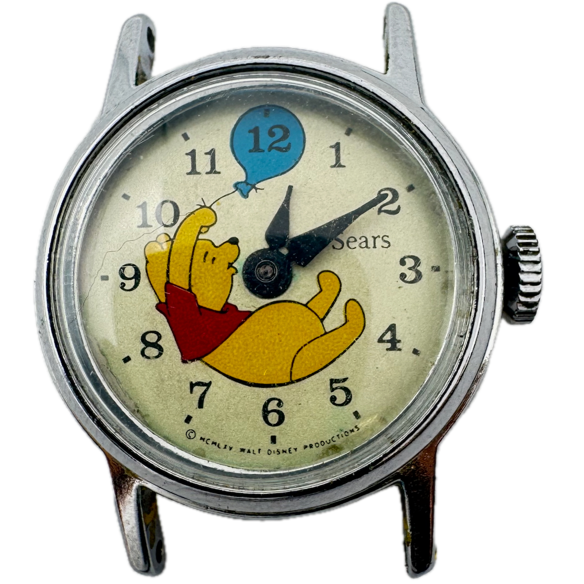 Vintage Sears Winnie The Pooh Men's Mechanical Wristwatch 98 Steel & Chrome