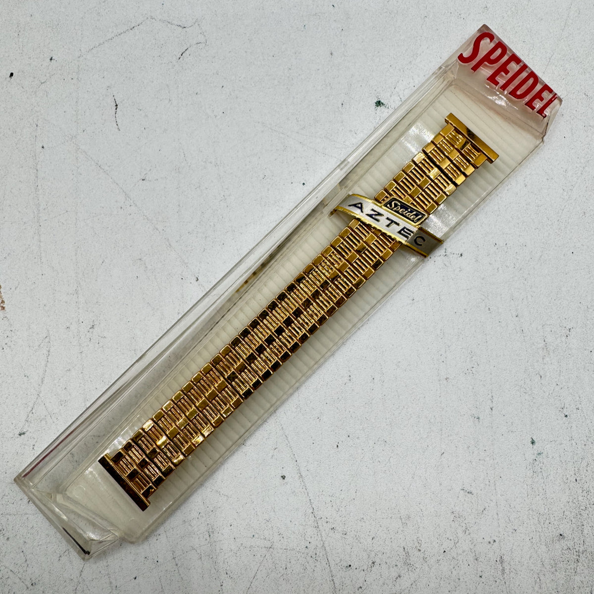 Vintage 19mm Speidel Men's Wristwatch Band Steel & 10k GF Aztec USA NOS
