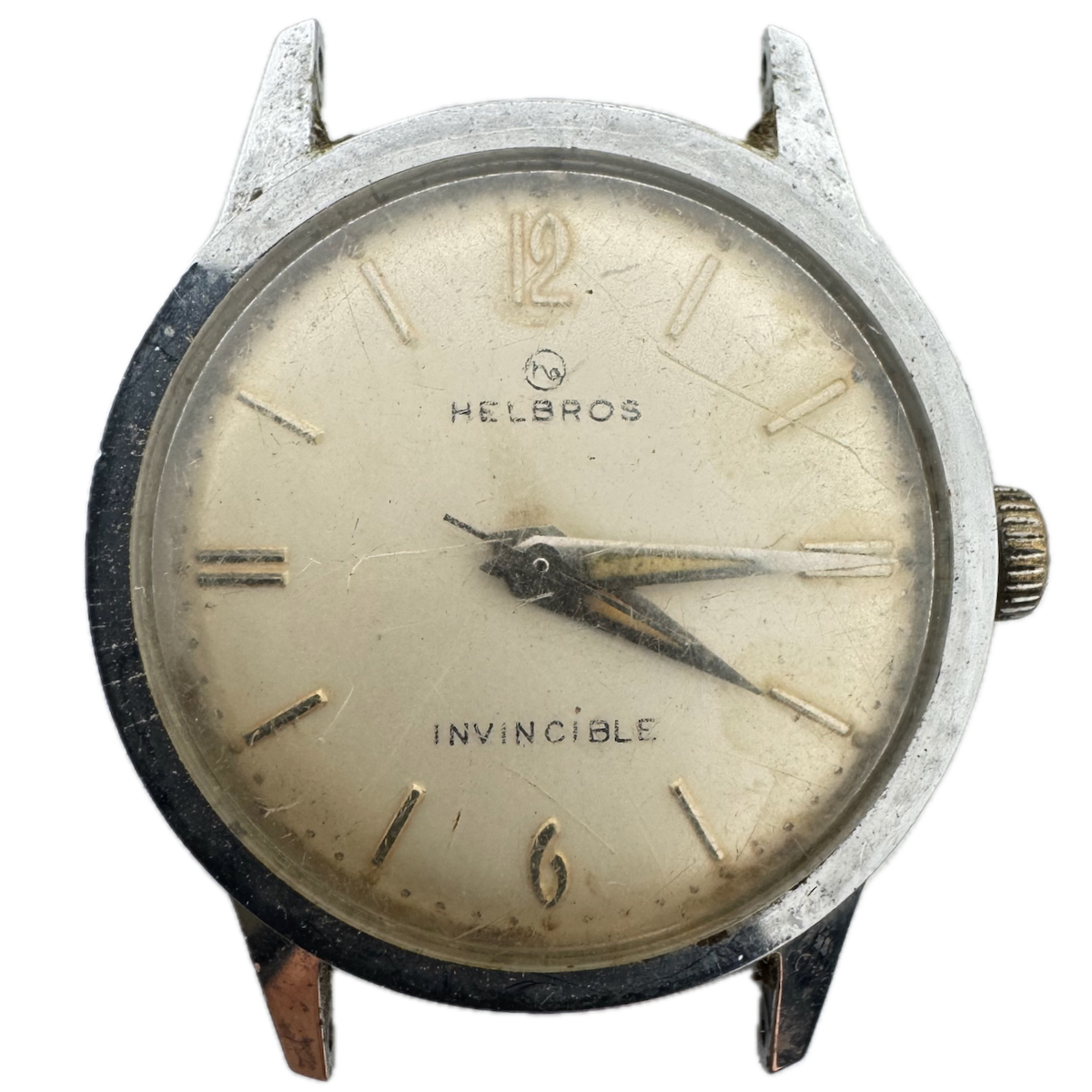 Vintage Helbros Invincible Men's Mechanical Wristwatch ST 40 Steel & Chrome