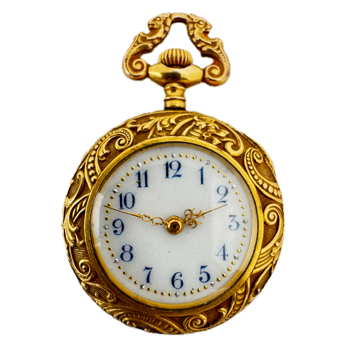 Antique 29.5mm New England Watch Co. Pendant Mechanical Pocket Watch Gold FIlled