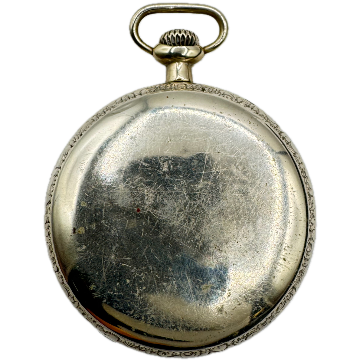 Antique 16s Keystone Engraved Open Face Pocket Watch Case Silveroid USA