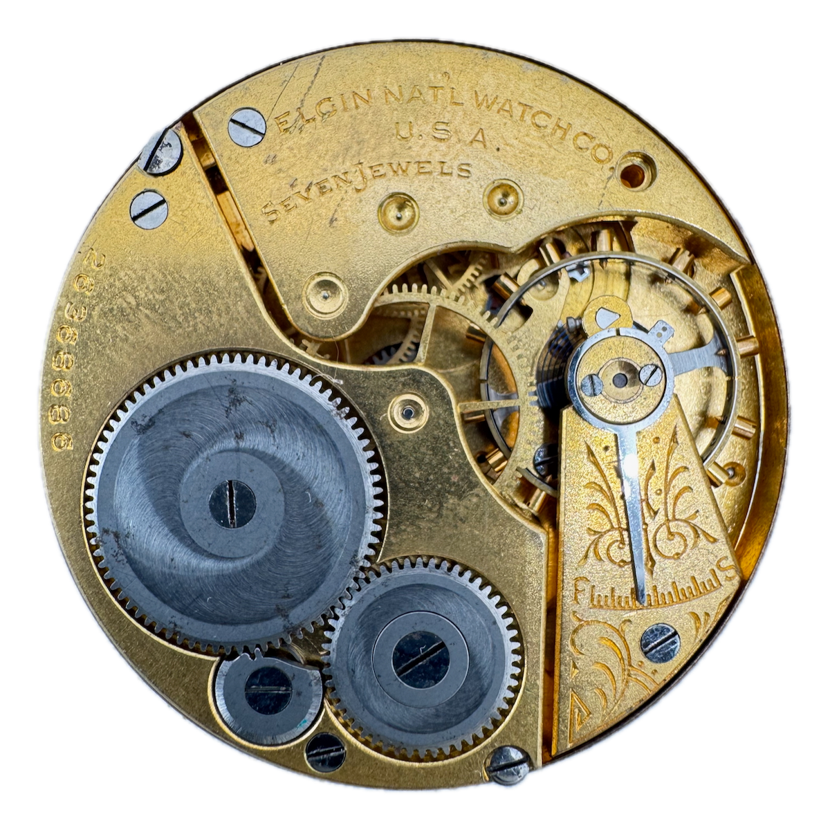Antique 16s 1924 Elgin 7 Jewel Mechanical Pocket Watch Movement 293 USA