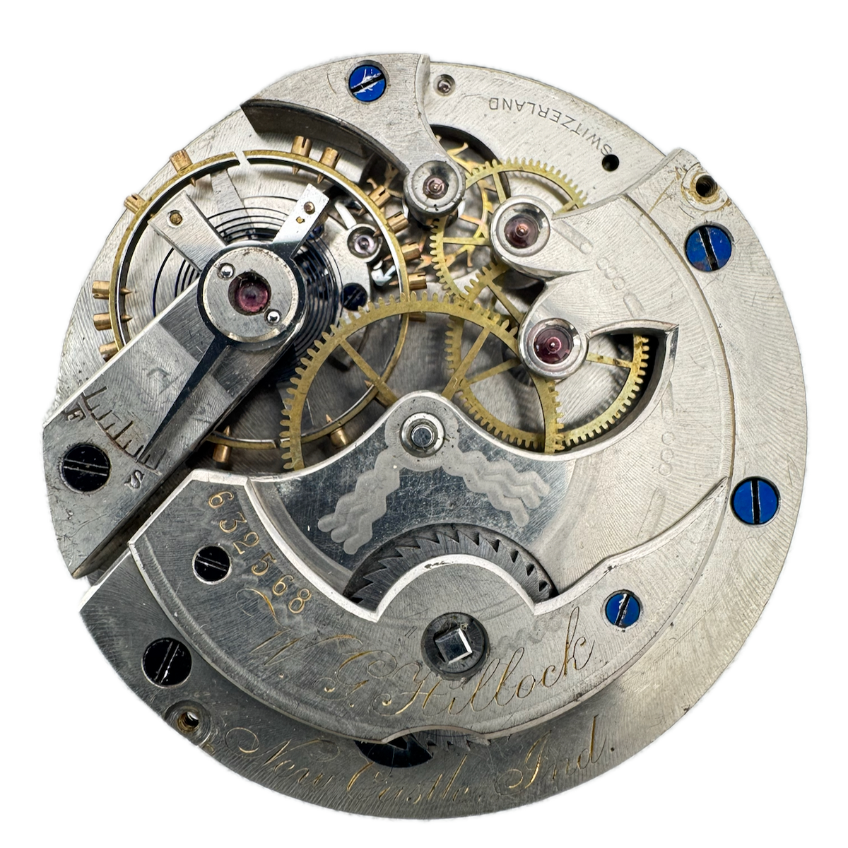 Antique 45.5mm Longines Hillock Mechanical Hunter Pocket Watch Movement Swiss
