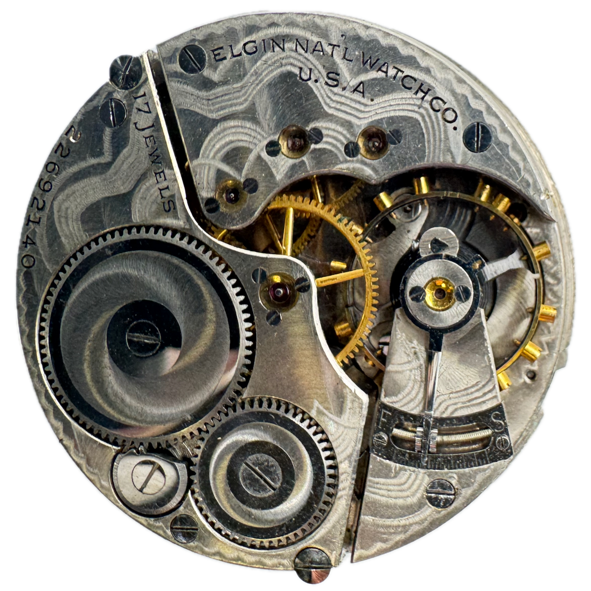 Antique 16s 1920 Elgin 17J Mechanical Pocket Watch Open Face Movement 387 USA