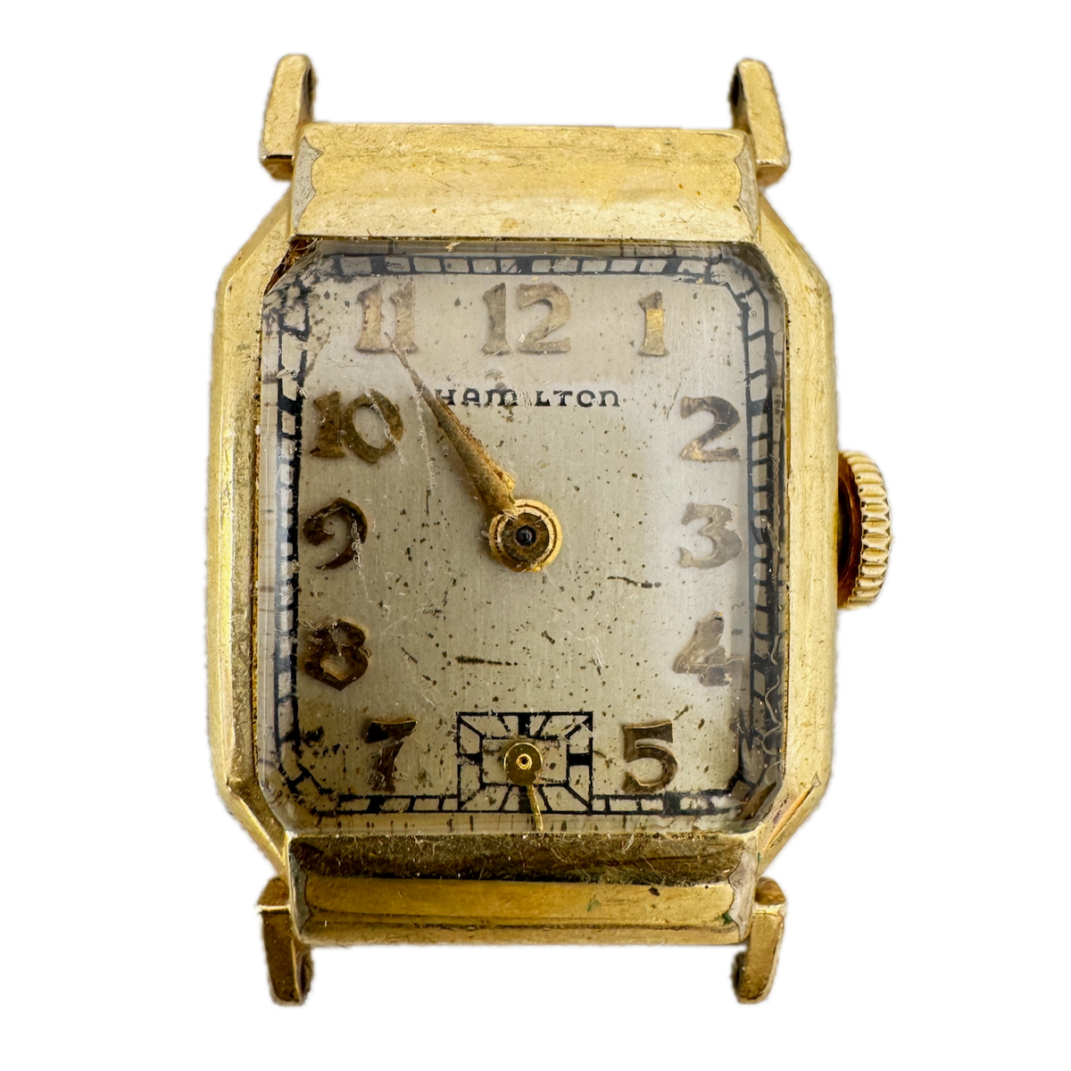 Vintage 21mm Hamilton Art Deco 17j Men's Mechanical Wristwatch 980 USA 14k GF