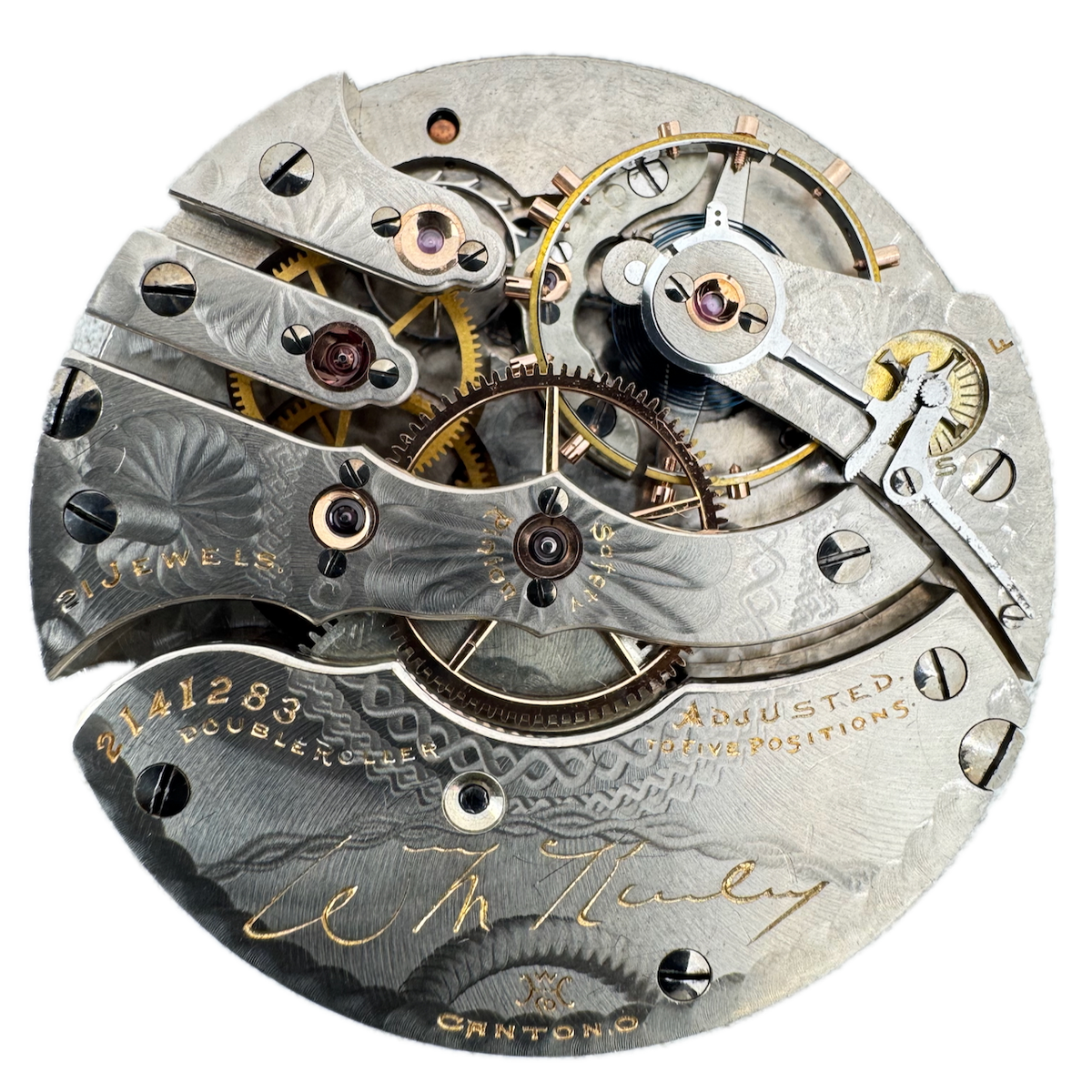 Antique 16s 1905 Hampden 21j Mechanical Pocket Watch Movement Wm. McKinley USA