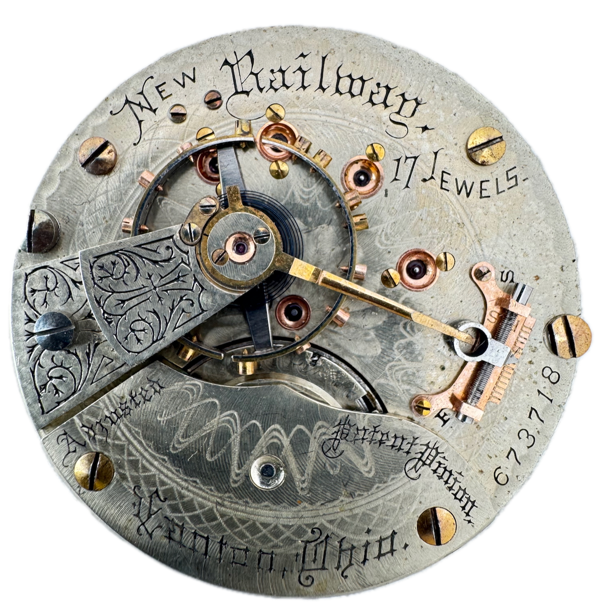 Antique 18s 1891 Hampden 17j Hunter Railroad Pocket Watch Movement New Railway