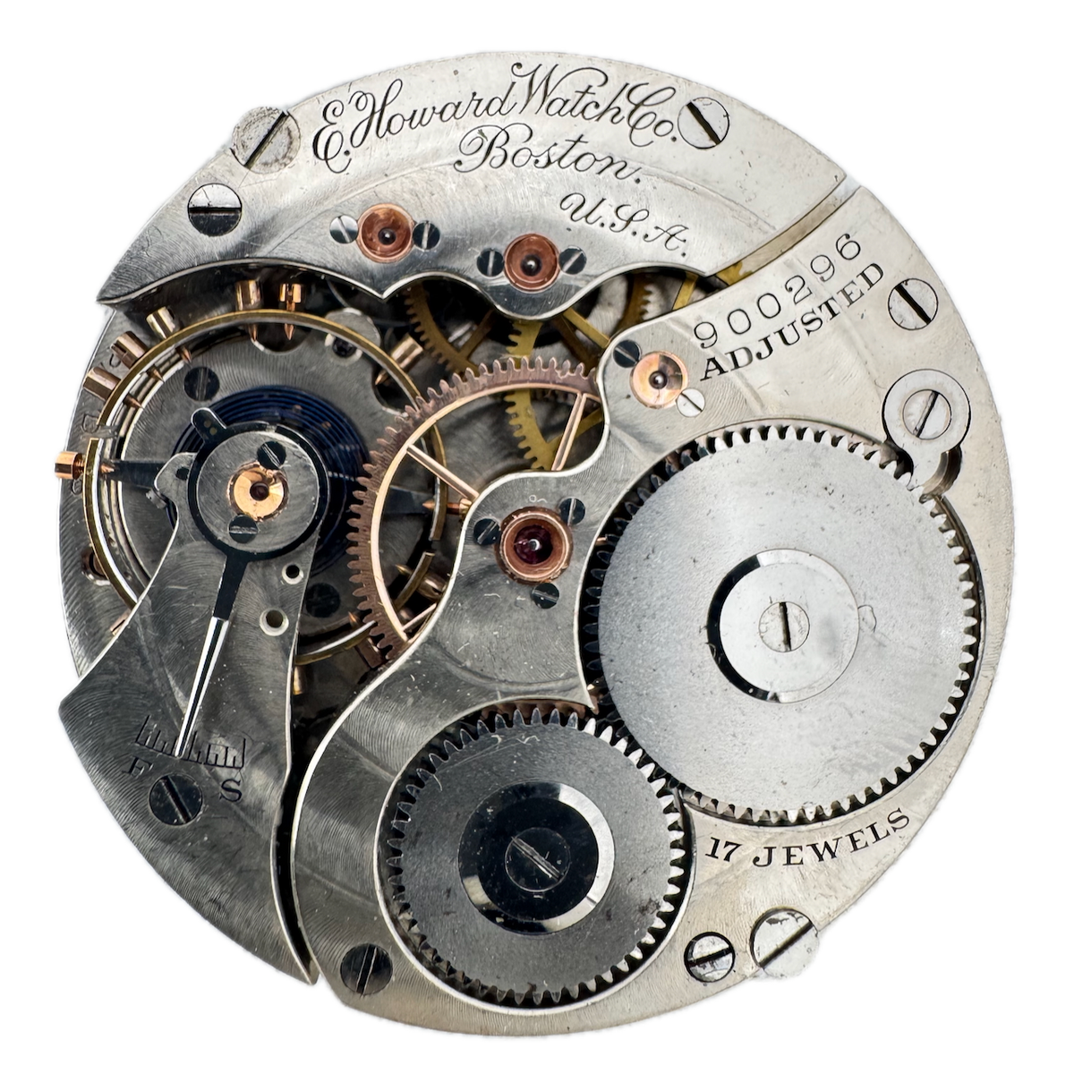Antique 16s 1906 E. Howard 17 Jewel Mechanical Pocket Watch Movement 3 USA