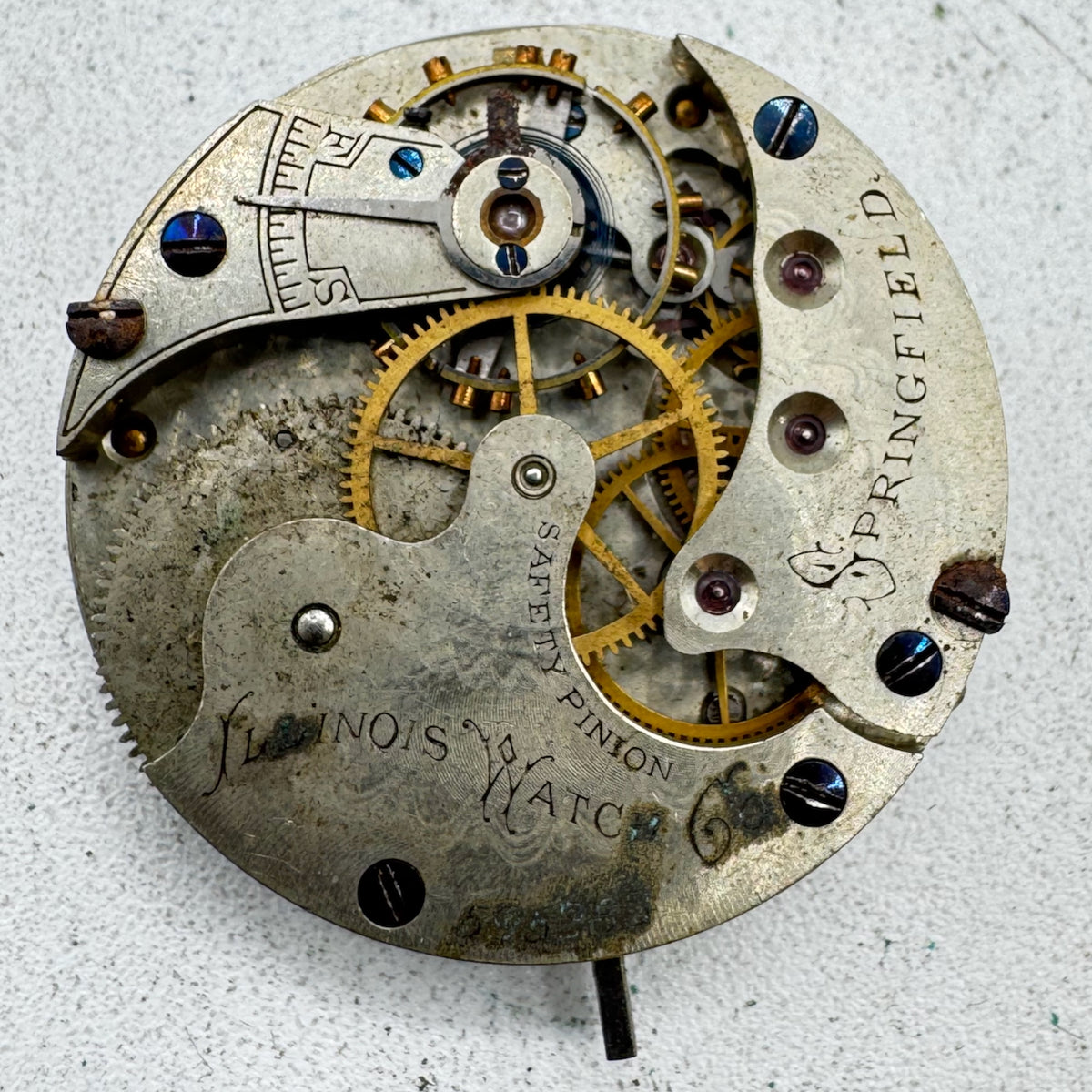 Antique 4s 1887 Illinois 11 Jewel Hunter Pocket Watch Movement 132 USA