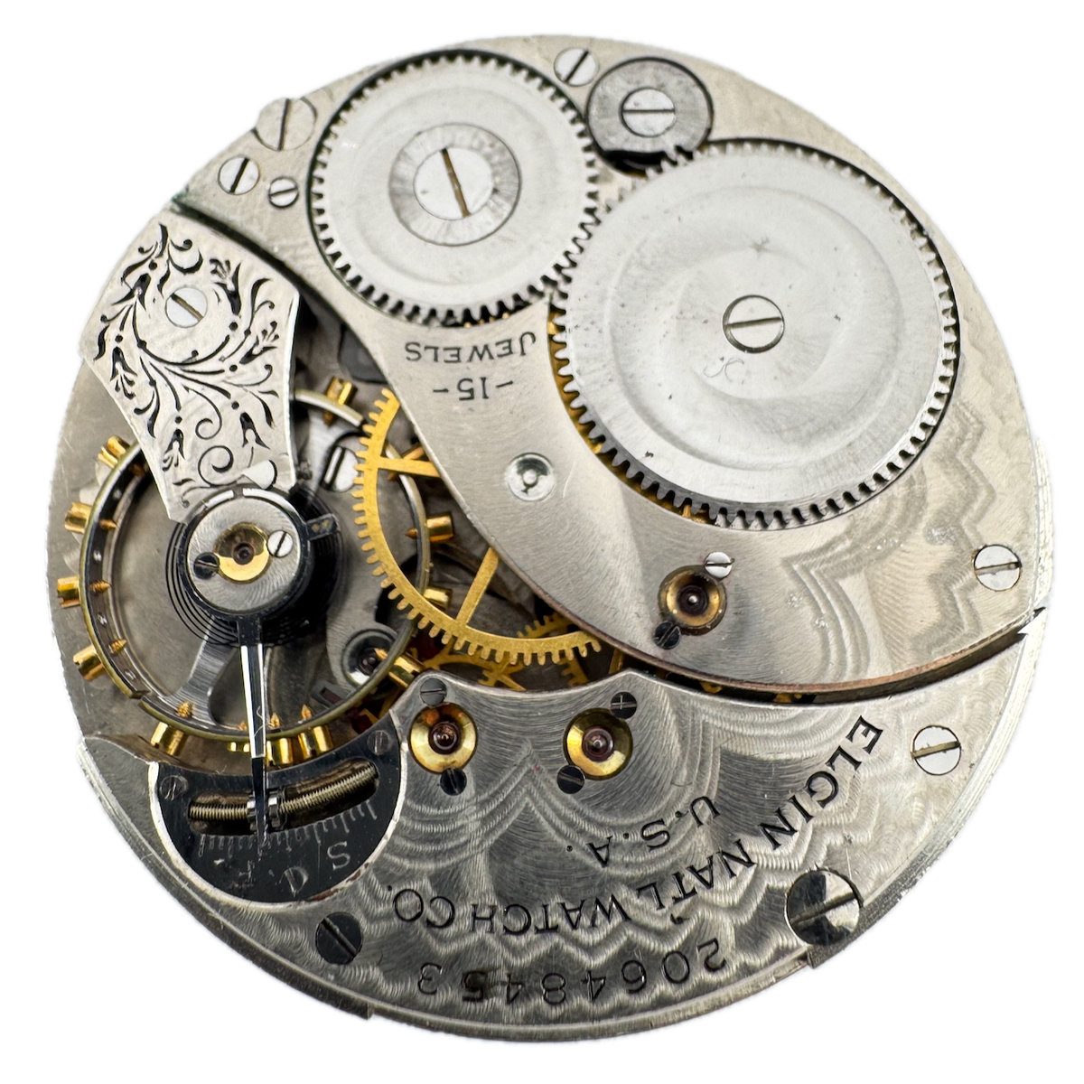 Antique 12 Size 1918 Elgin 15 Jewel Mechanical Pocket Watch Movement 315 USA