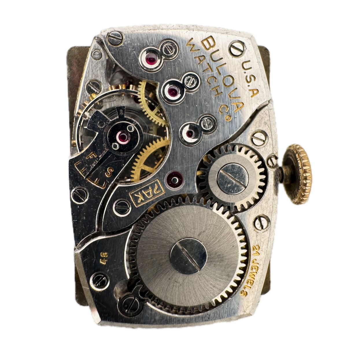 Vintage 18mm Bulova 21 Jewel Mechanical Men's Wristwatch Movement 7AK USA