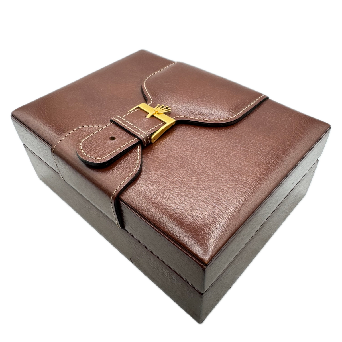 Vintage Rolex 71.00.01 President Men's Wristwatch Box Swiss Brown Leather & Wood