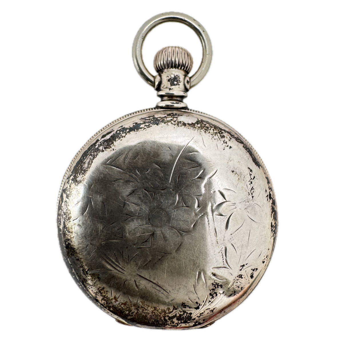 Antique 6 Size Crescent Coin Edge Open Face Pocket Watch Case Nickel USA