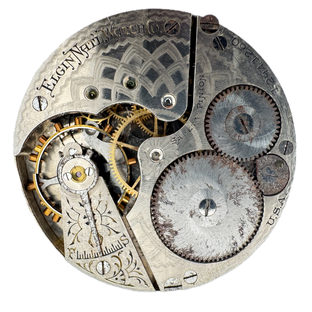 Antique 16s Elgin Multicolor 7j Mechanical Hunter Pocket Watch Movement 290