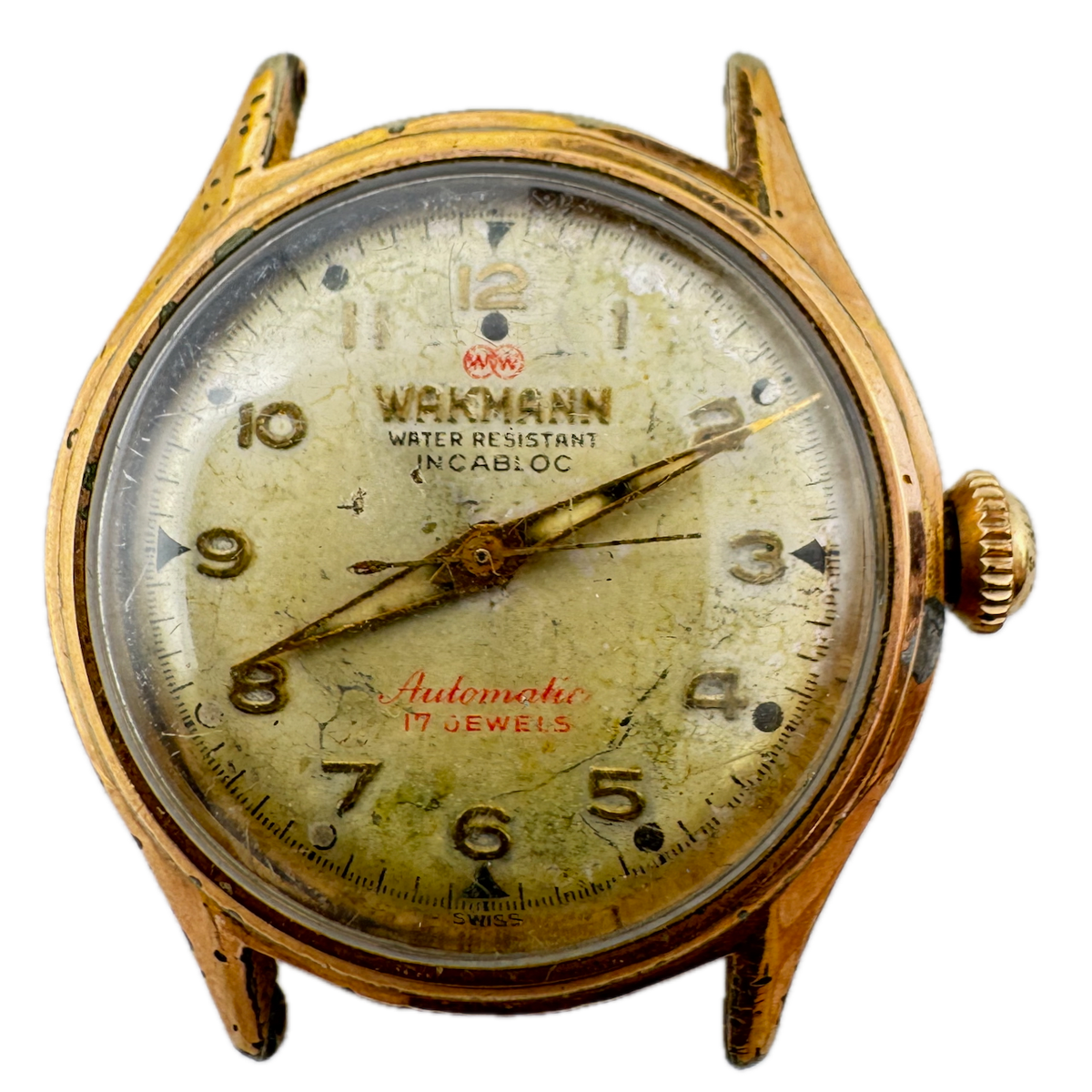 Vintage 31mm Wakmann Bidynator Men's Automatic Wristwatch F 690 Gold Plated