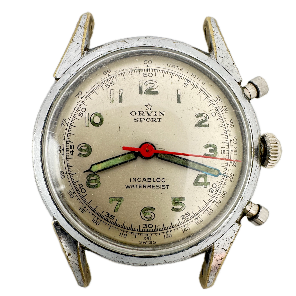 Vintage 33.5mm Orvin Sport Men's Mechanical Wristwatch ETA 1100 Incomplete