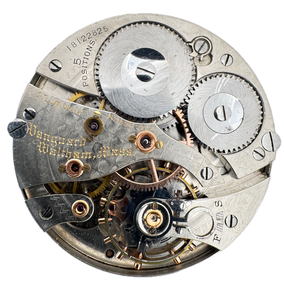 Antique 16s 1911 Waltham 23j Mechanical Railroad Pocket Watch Movement Vanguard