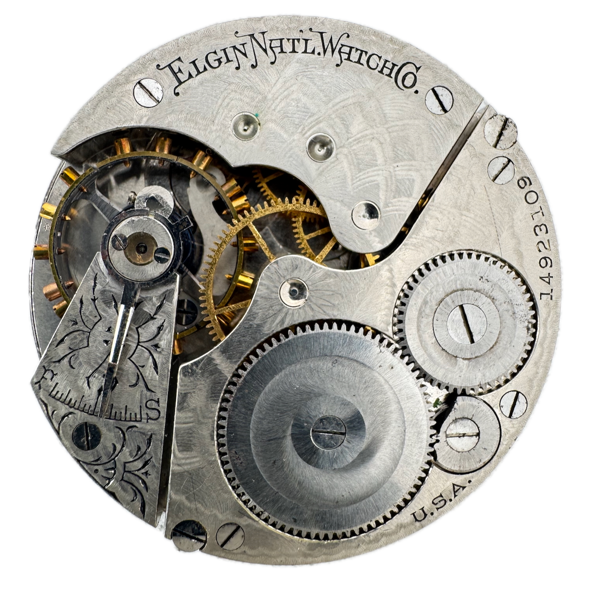 Antique 16s 1910 Elgin 7j Mechanical Open Face Pocket Watch Movement 290 USA
