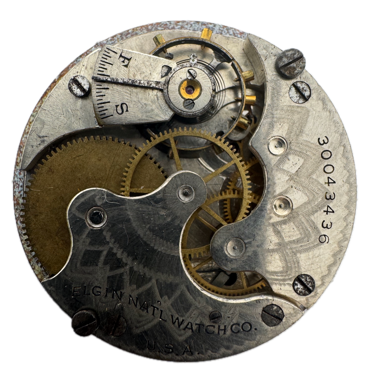Antique 6s 1927 Elgin 7 Jewel Mechanical Hunter Pocket Watch Movement 286
