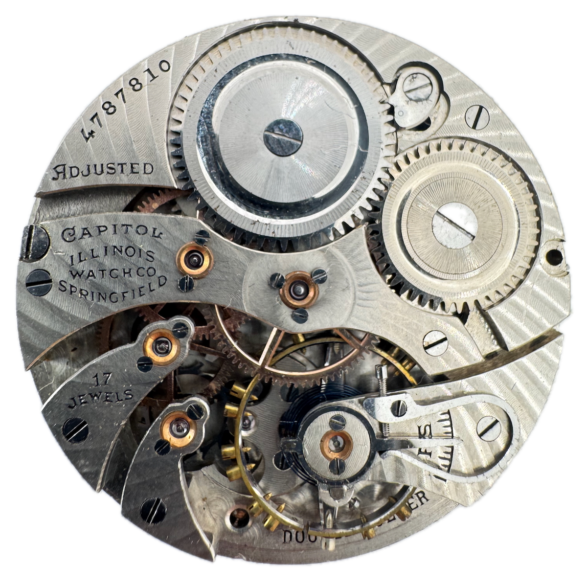 Antique 12s Illinois 3 17 Jewel Mechanical Pocket Watch Movement 405 USA Runs