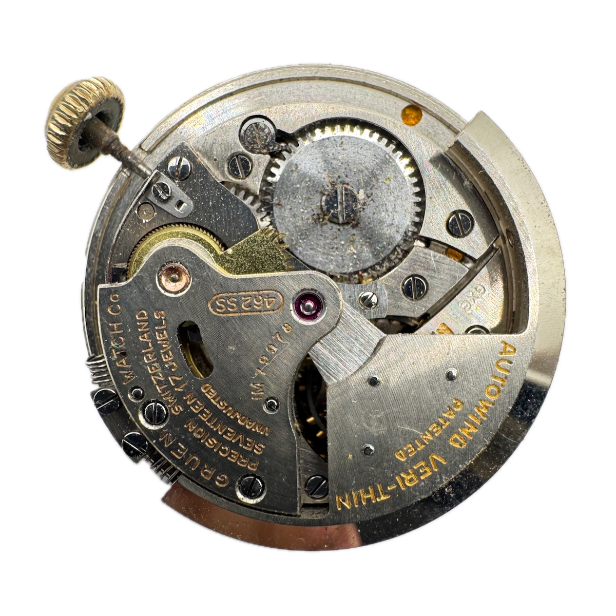 Vintage 26mm Gruen Crosshair Bumper Automatic Men's Wristwatch Movement 462SS