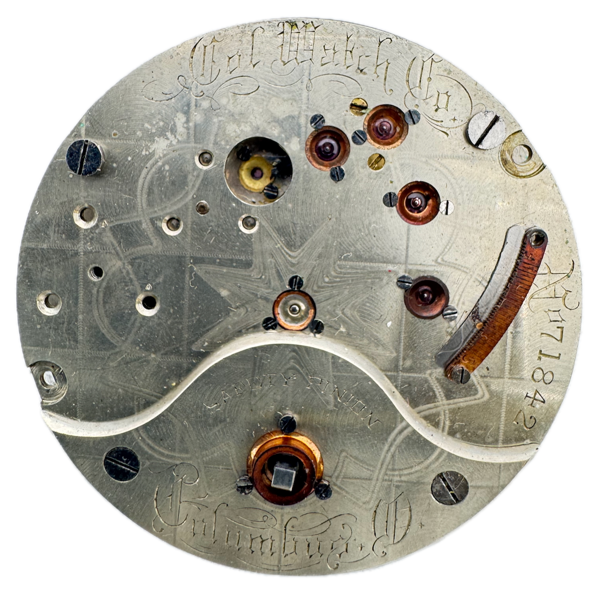 Antique 18s 1886 Columbus Star Cylinder Escapement Hunter Pocket Watch Movement