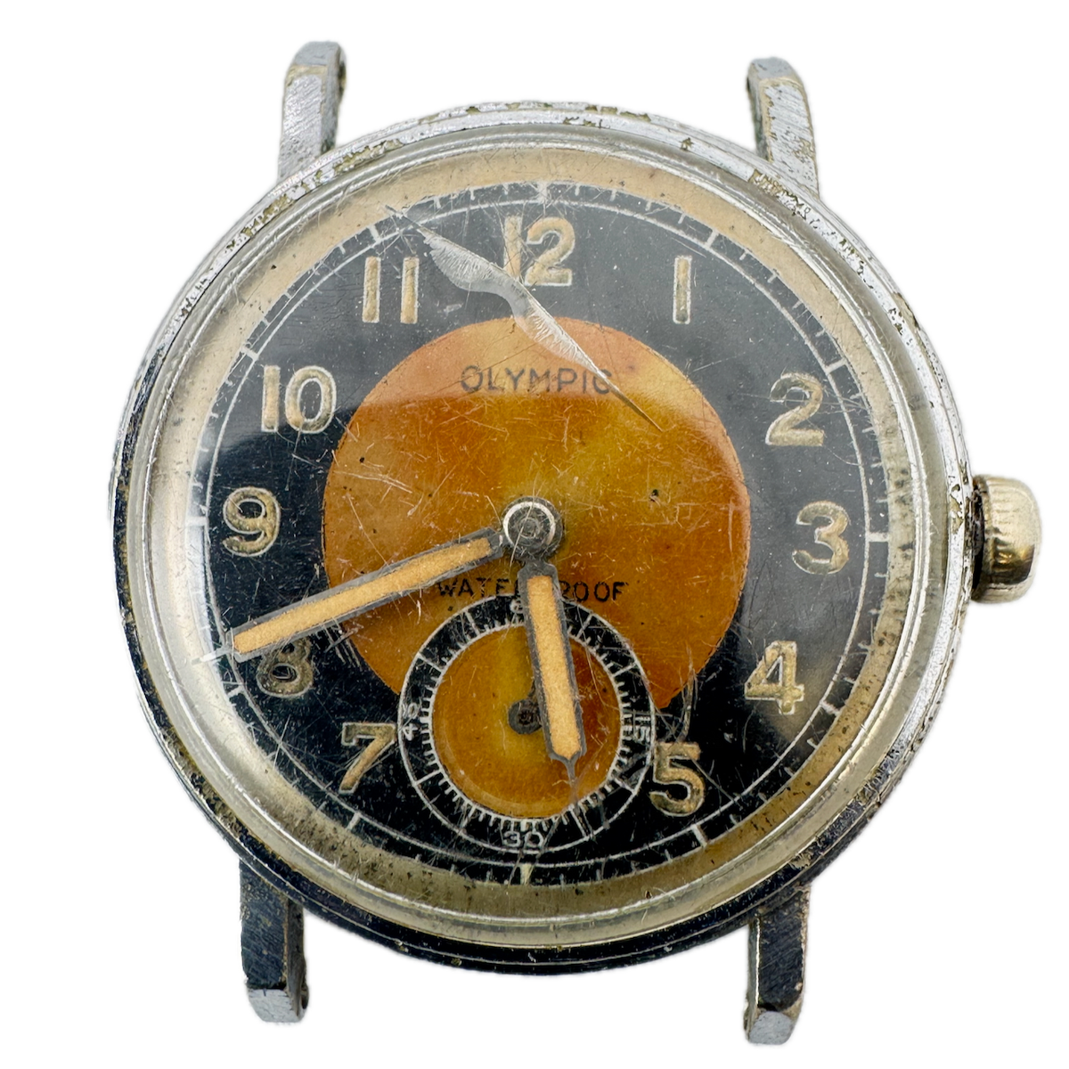Vintage Olympic Tropical Bullseye Men's Mechanical Wristwatch F 101/2 A Swiss