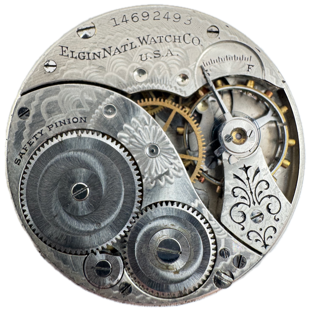 Antique 12s 1910 Duhme Bros Elgin 7 Jewel Mechanical Pocket Watch Movement 303