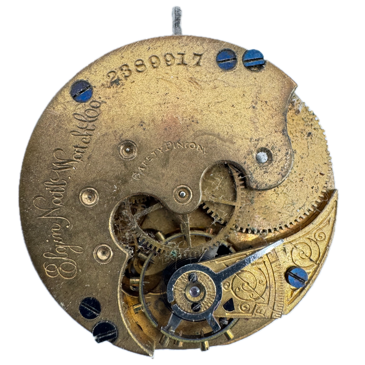 Antique 6s 1887 Elgin 7 Jewel Mechanical Hunter Pocket Watch Movement 95 USA