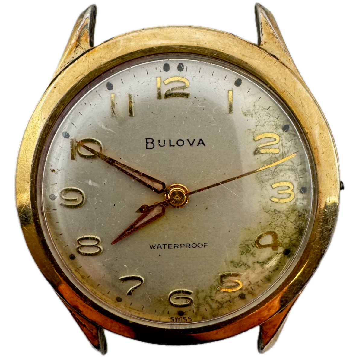 Vintage 1960 Bulova Men's Mechanical Wristwatch Swiss Steel & 10k RGP
