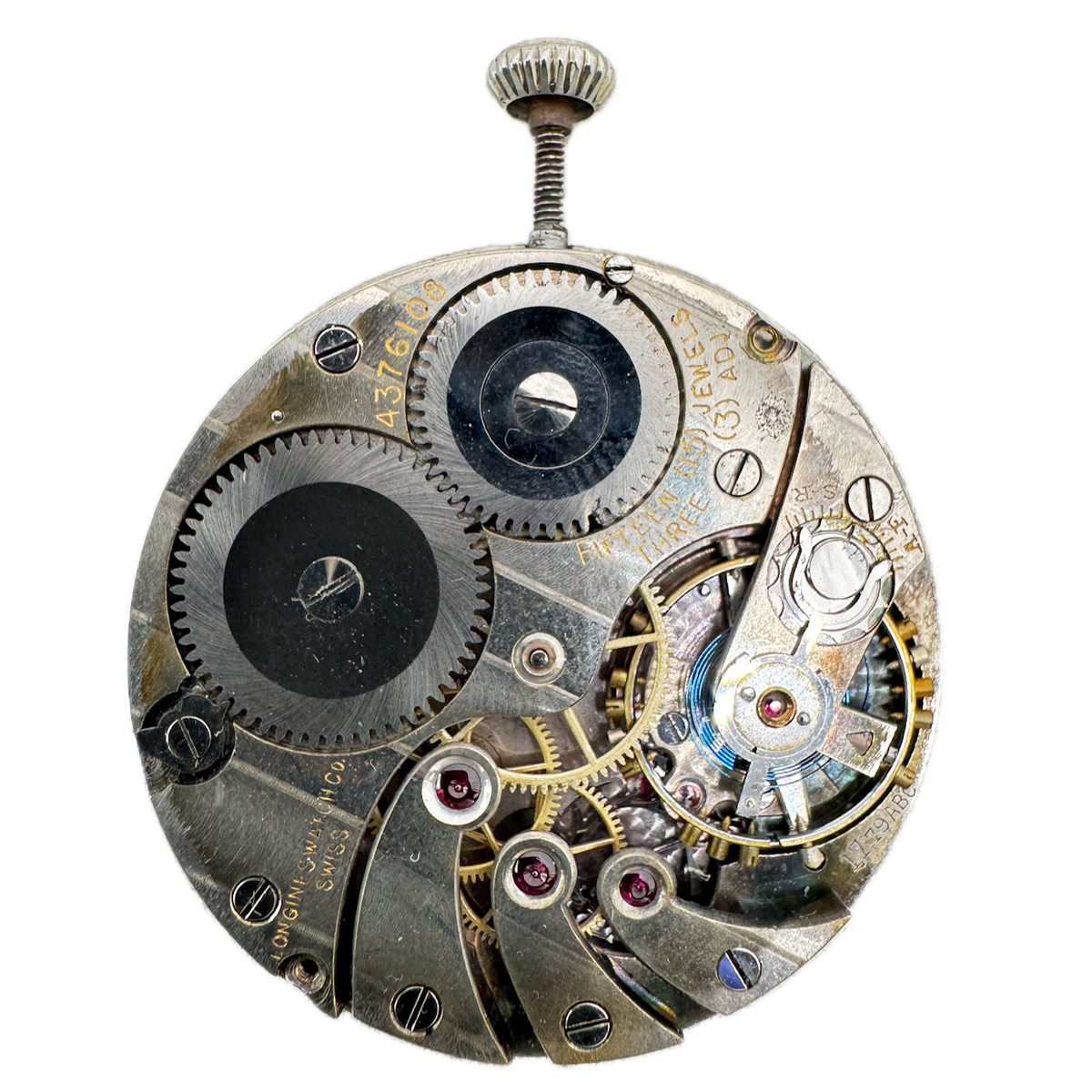 Antique 10s Longines 15 Jewel Mechanical Pocket Watch Movement Swiss Made