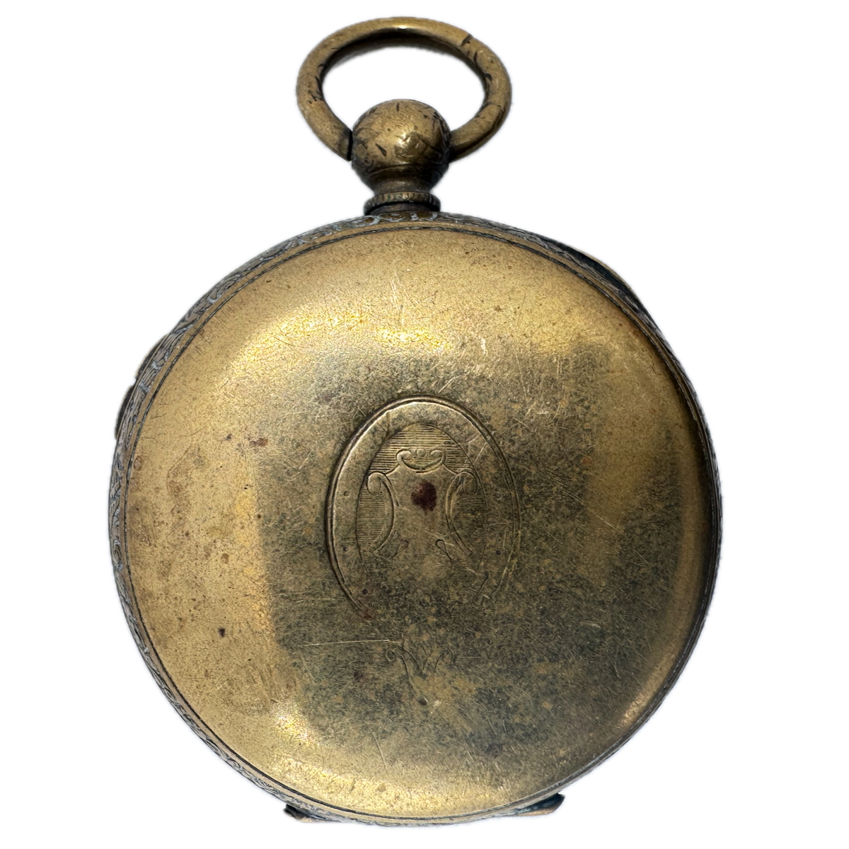 Antique 18s Unbranded Art Deco Edge Open Face Pocket Watch Case for Key USA
