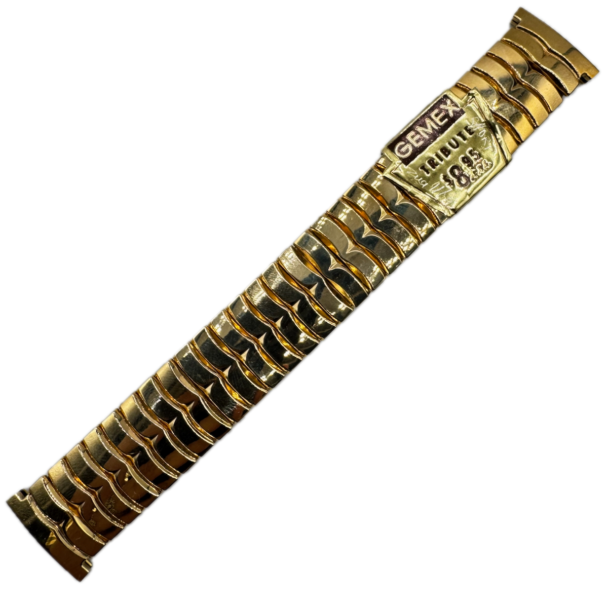 Vintage 19mm Gemex Men's Wristwatch Bracelet 12k GF Tribute Scissor Stretch USA
