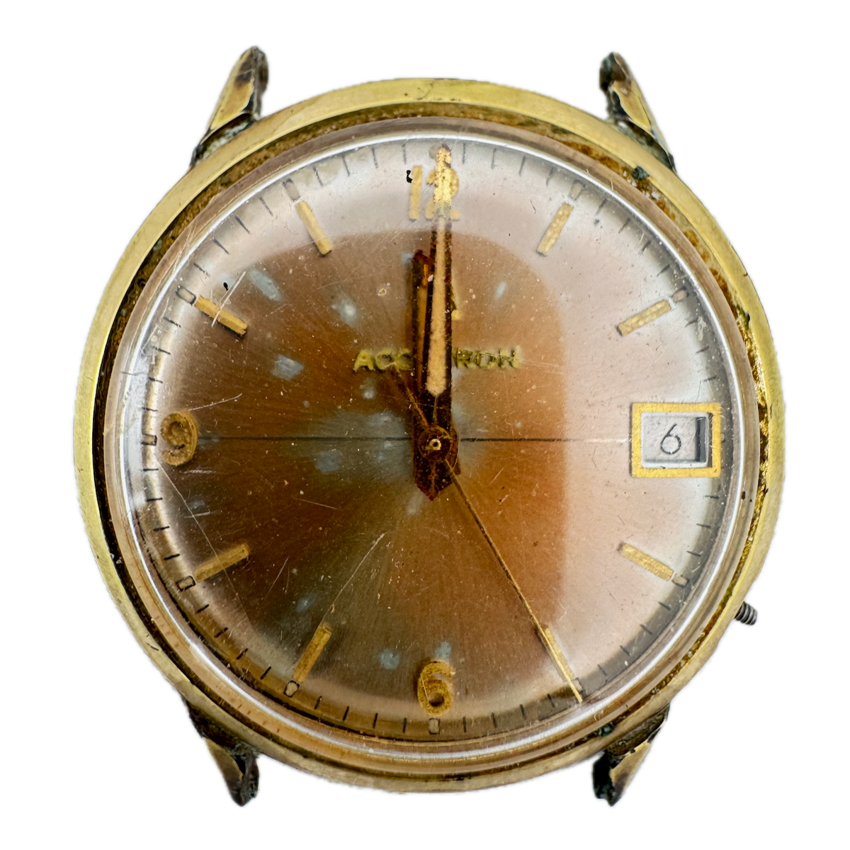 Vintage 34mm Accutron Sunburst Men's Tuning Fork Wristwatch 219 2.10 10k RGP