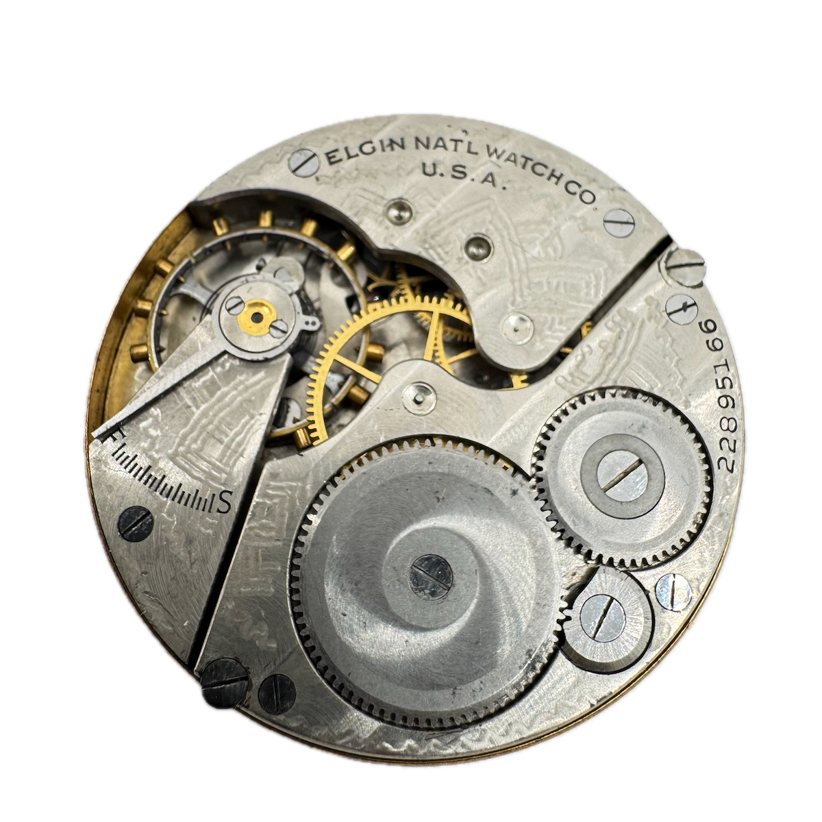 Antique 16s 1920 Elgin 7 Jewel Mechanical Hunter Pocket Watch Movement 290 USA