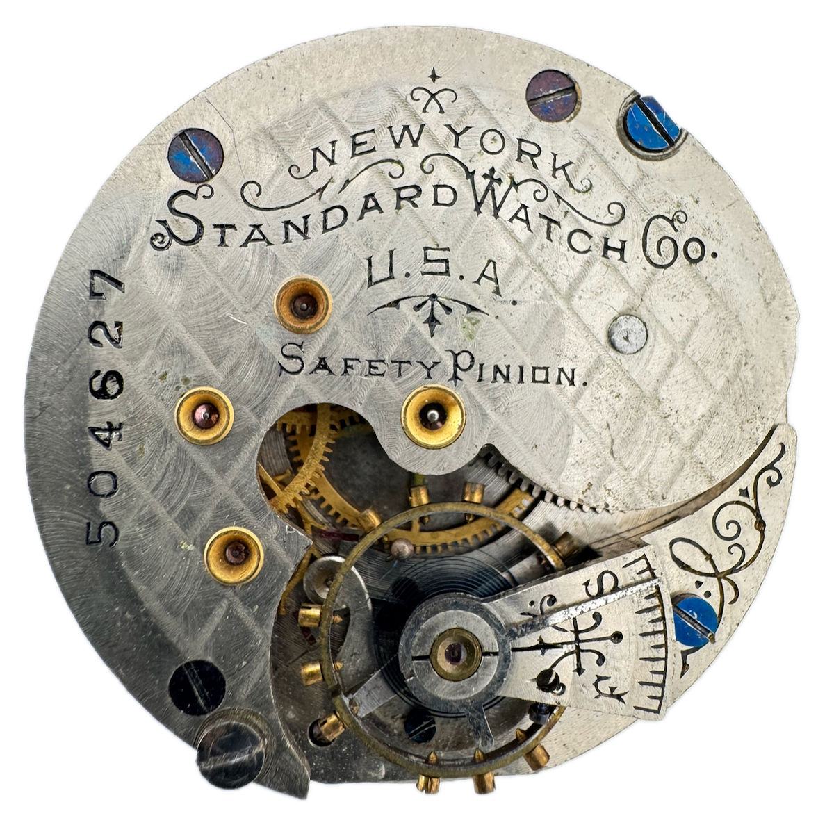 Antique 6s 1892 New York Standard Watch Co. Hunter Pocket Watch Movement 44 USA