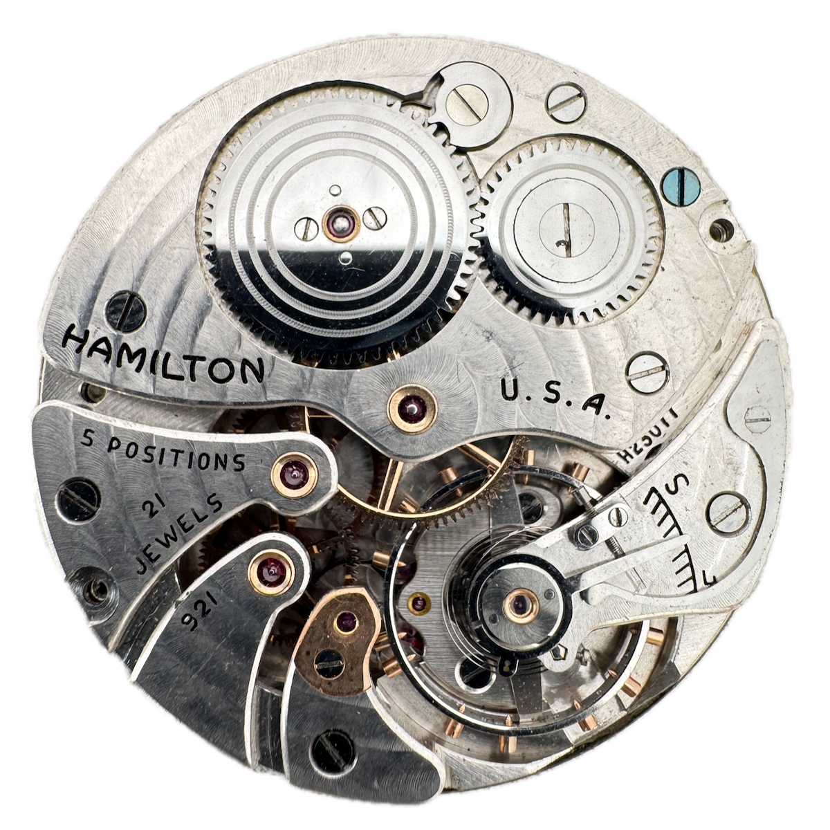 Vintage 12s 1940s Hamilton 21 Jewel Mechanical Pocket Watch Movement 921 USA