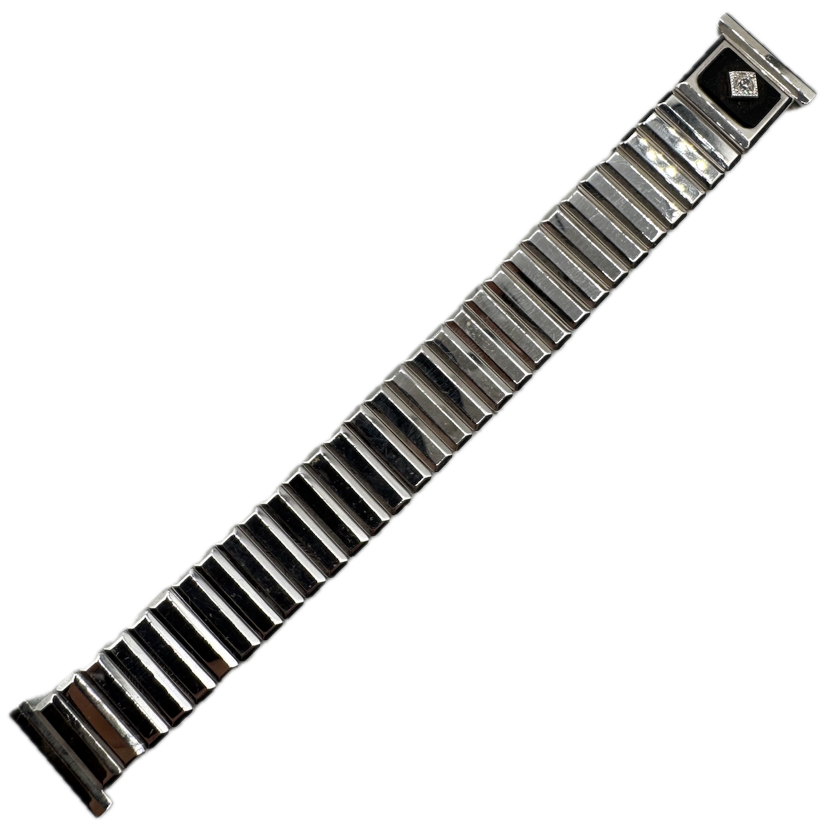 Vintage 19mm Kreisler Men's Wristwatch Band Steel & 10k GF Stretch Diamond USA