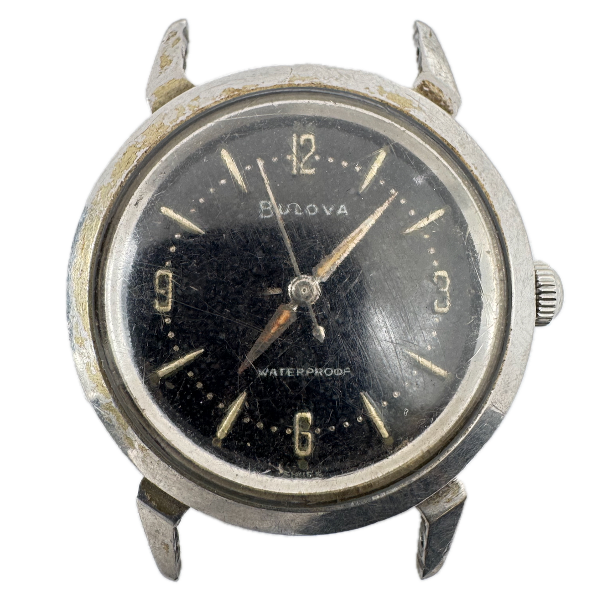 Vintage 1959 Bulova Horned Lugs Men's Mechanical Wristwatch Swiss Steel