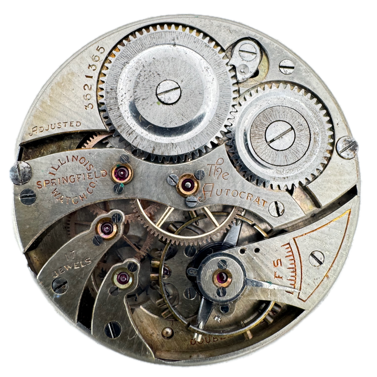 Antique 12s 1920 Illinois The Autocrat 17 Jewel Pocket Watch Movement 405 USA