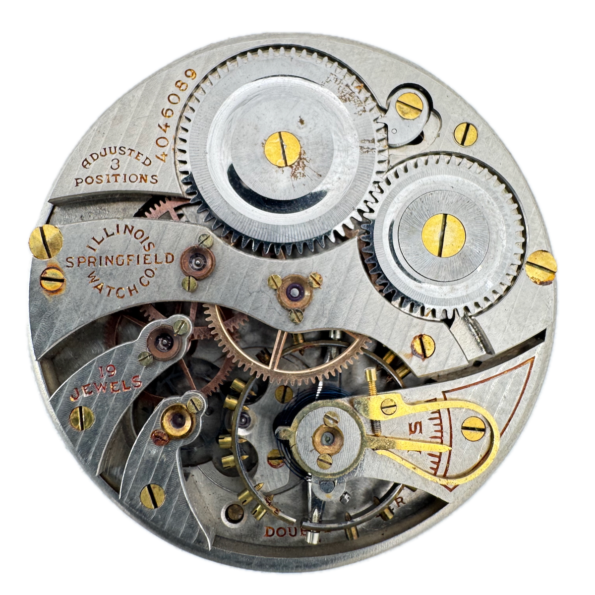 Antique 12s 1922 Illinois 19j Mechanical Pocket Watch Movement 406 USA