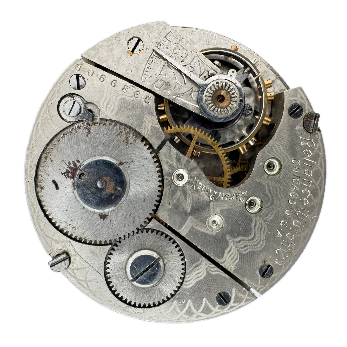 Antique 16s Reliance Mechanical Hunter Pocket Watch Movement USA for Repair