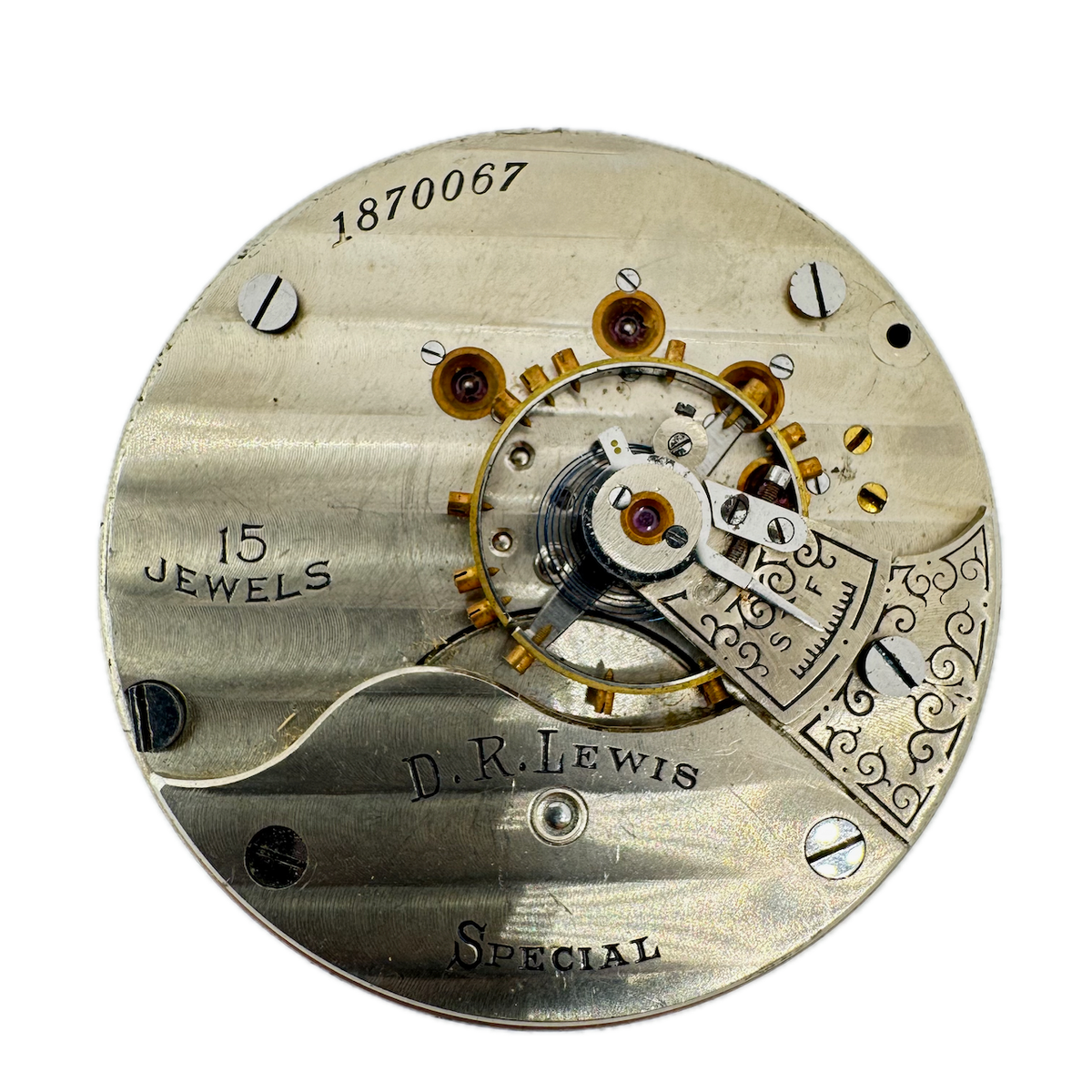 Antique 18s Illinois D.R. Lewis Special 15Jewel Hunter Pocket Watch Movement 59