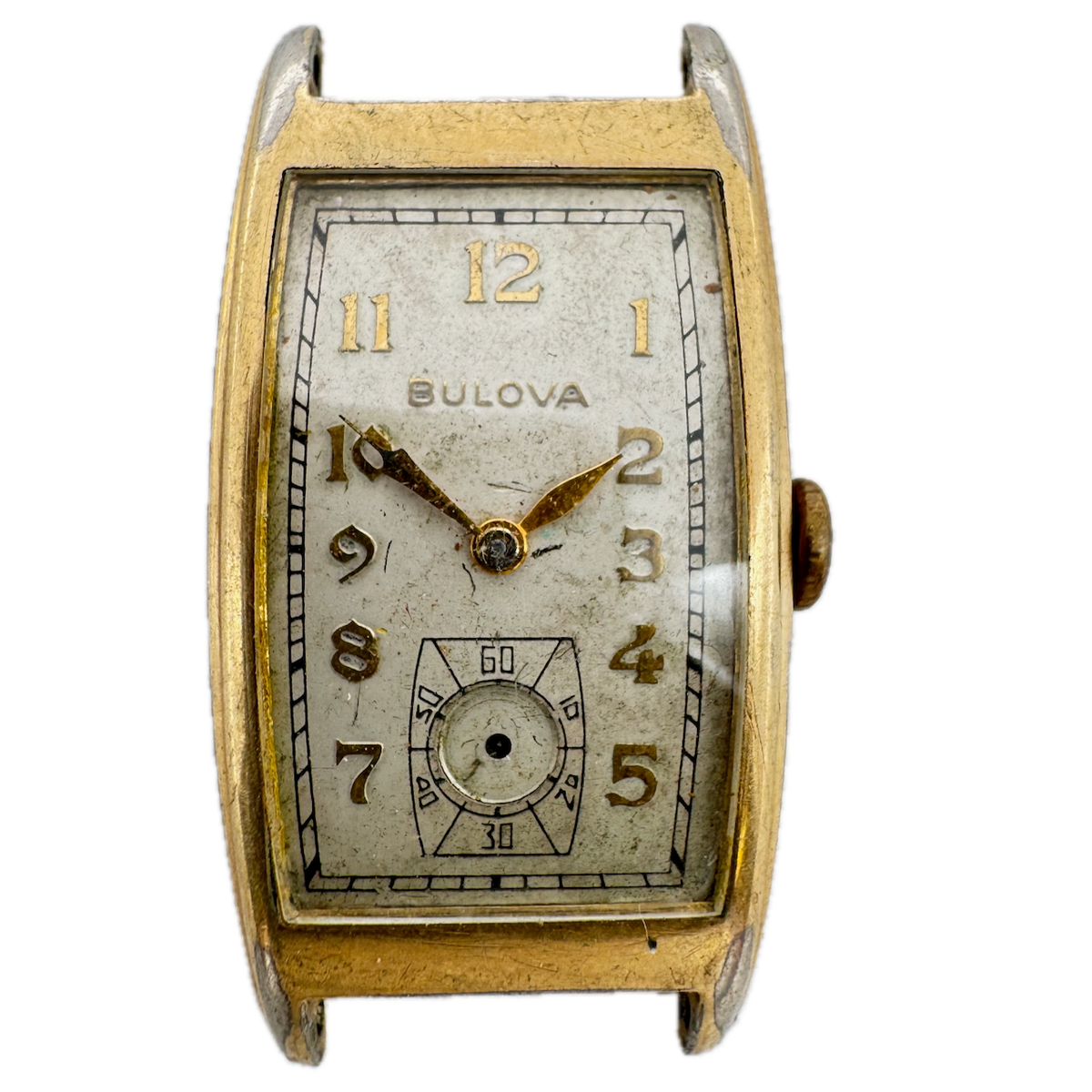 Vintage 1940 Bulova Kirkwood Men's Mechanical Wristwatch 7 AP Steel & 10k RGP