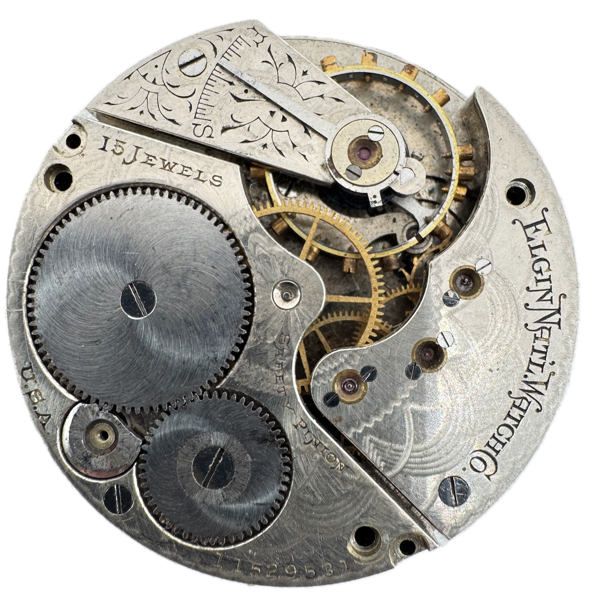 Antique 16s 1905 Elgin 15 Jewel Mechanical Hunter Pocket Watch Movement 299 USA