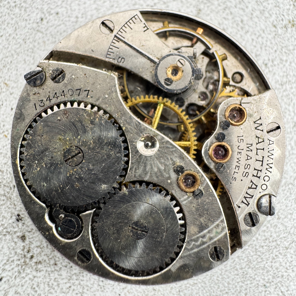 Antique 0s 1903 Waltham Fancy 15 Jewel Hunter Pocket Watch Movement 115 USA