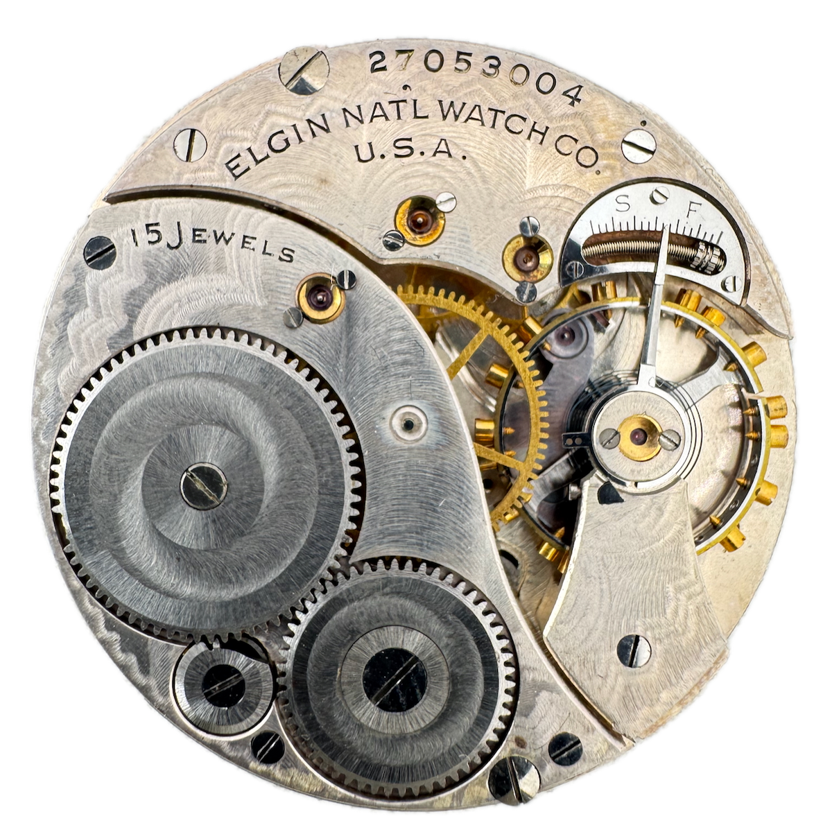 Antique 12s 1925 Elgin 15 Jewel Mechanical Pocket Watch Movement 315 USA