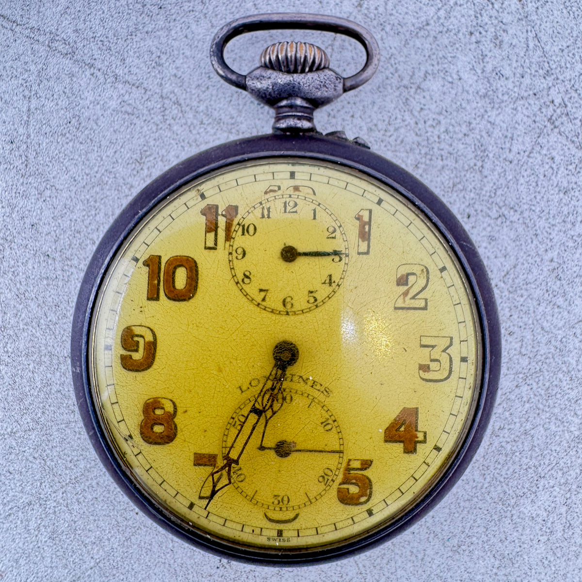 Antique 51mm 1922 Longines 15j Mechanical Alarm Pocket Watch Swiss for Parts